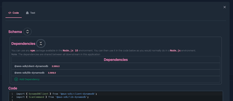 Dependency management UI